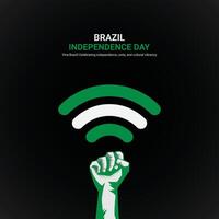 brazil independence day. brazil independence day creative ads design. social media post, , 3D illustration. vector