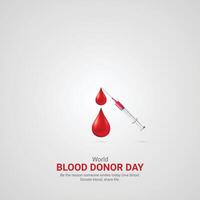 World Blood Donor Day. world Blood Donor Day creative ads design june 14. , illustration, 3d vector