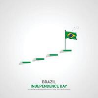Brasil independencia día. Brasil independencia día creativo anuncios diseño. social medios de comunicación correo, , 3d ilustración. vector