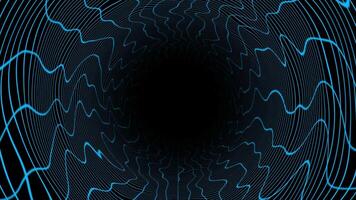 Royal blue color 3D cylindrical hi-tech futuristic abstract tunnel in cyberspace background video