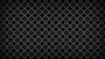 White color wired icosphere rotating slowly on black background, multiple spheres geometrical dark background video