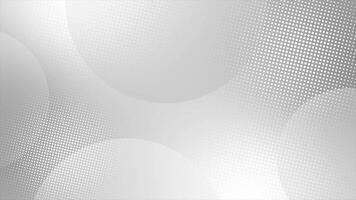 white color Abstract background with circles and halftone dots pattern. Grey and white backdrop background video