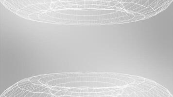 White color low poly torus shapes empty podium or empty stage design professional background video