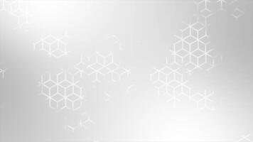 White color hexagonal design abstract pattern geometrical background video