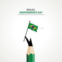 brazil independence day. brazil independence day creative ads design. social media post, , 3D illustration. vector