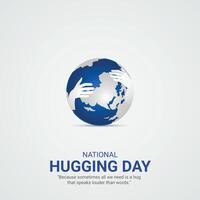 nacional abrazando día, celebrado en enero 21, creativo diseño para social medios de comunicación anuncios vector