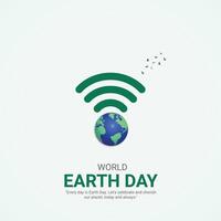 world earth day. earth day creative ads design April 22. social media poster, , 3D illustration. vector