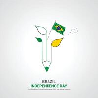 brazil independence day. brazil independence day creative ads design. social media post, , 3D illustration. vector