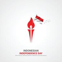 indonesia independence day. indonesia independence day creative ads design. 3D illustration. vector