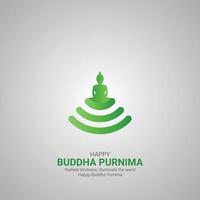 contento Buda purnima día. Buda purnima día creativo anuncios diseño mayo 23 , 3d ilustración. vector