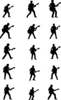 Set of silhouettes of musicians on a white background. illustration vector