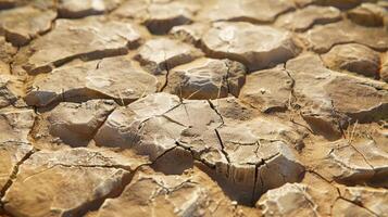 A rocky, cracked surface with a lot of dirt and debris photo