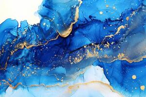 A blue ocean with gold specks photo