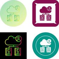 nube biblioteca icono diseño vector