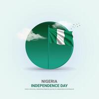 nigeria independence day. nigeria independence day creative ads design. social media post, , 3D illustration. vector