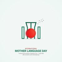 International Mother Language Day creative ads. 21 February Mother Language Day of Bangladesh. poster, banner illustration . 3D vector