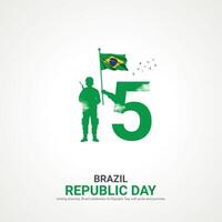 Brasil república día. Brasil república día creativo anuncios diseño noviembre 15. , 3d ilustración. vector