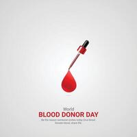 World Blood Donor Day. world Blood Donor Day creative ads design june 14. , illustration, 3d vector