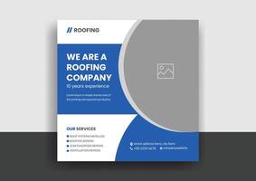 Roofing service social media post banner template with professional handyman home repair web banner design layout vector