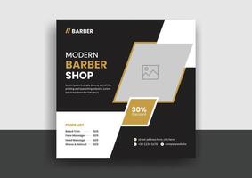 Barber shop hair salon social media post template. beauty spa business web banner design vector