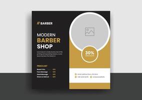 Barber shop hair salon social media post template. beauty spa business web banner design vector