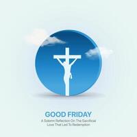 Good Friday. Good Friday creative ads design March 29. social media poster, , 3D illustration. vector