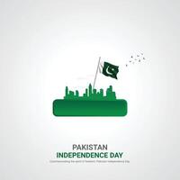 pakistan independence day. pakistan independence day creative ads design. post, , 3D illustration. vector