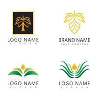 Palm tree summer logo template vector