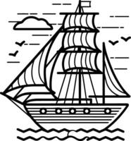 Sailboat icon style illustration vector