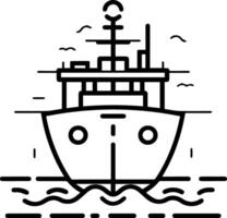 barco icono estilo ilustración vector