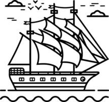 Sailboat icon style illustration vector