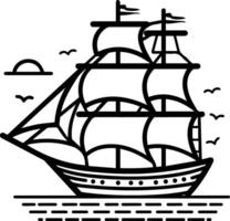 Sailboat icon style illustration vector