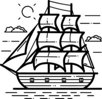 Sailboat icon style illustration vector