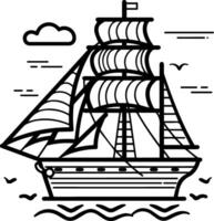 Sailboat icon style illustration vector