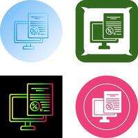 Online Tax Icon Design vector