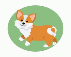 Cartoon dog breed corgi. Cute funny puppy, pet. illustration on isolated background. vector