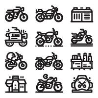 moto icono conjunto vector