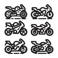 moto icono conjunto vector