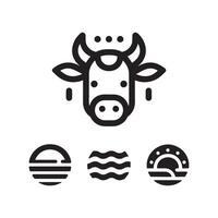 vaca icono conjunto vector