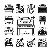 piano icono conjunto vector