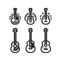 guitarra icono conjunto vector