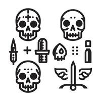 Skull Icon Set vector