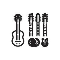 guitarra icono conjunto vector