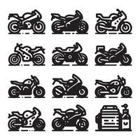 moto icono conjunto vector