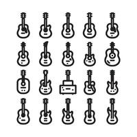 guitarra icono conjunto vector