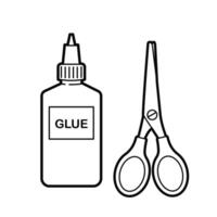 Glue and scissors. Back to school vector