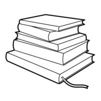 Stack of books, school, education, pile of 5 books vector