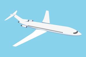 Airplane on a blue background. Passenger and cargo air transport. A quick long-distance flight. illustration vector