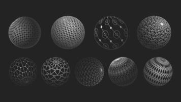 3d esfera malla red. pelota o esfera en cuadrícula de línea. 3d resumen objeto en estructura metálica de líneas y puntos ilustración vector