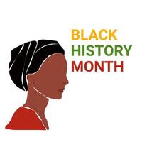 Black history month banner faceless abstract women vector